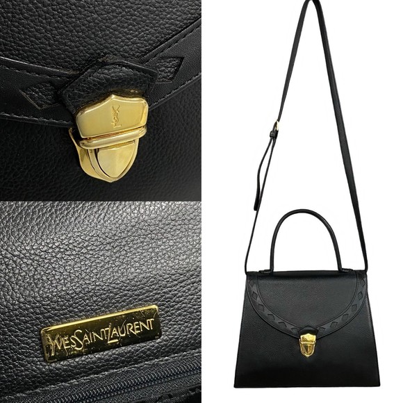 Yves Saint Laurent YSL Cutout Leather 2way Mini Bag Black - Picture 4 of 11